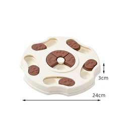 Interactive Dog Puzzle Toy Slow Feeder - IQ - Boosting Food Dispenser with Non - Slip Bowl (White)