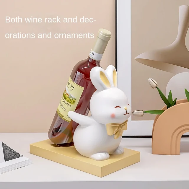 Casier à vin en forme de lapin, 18cm, simple, moderne, original