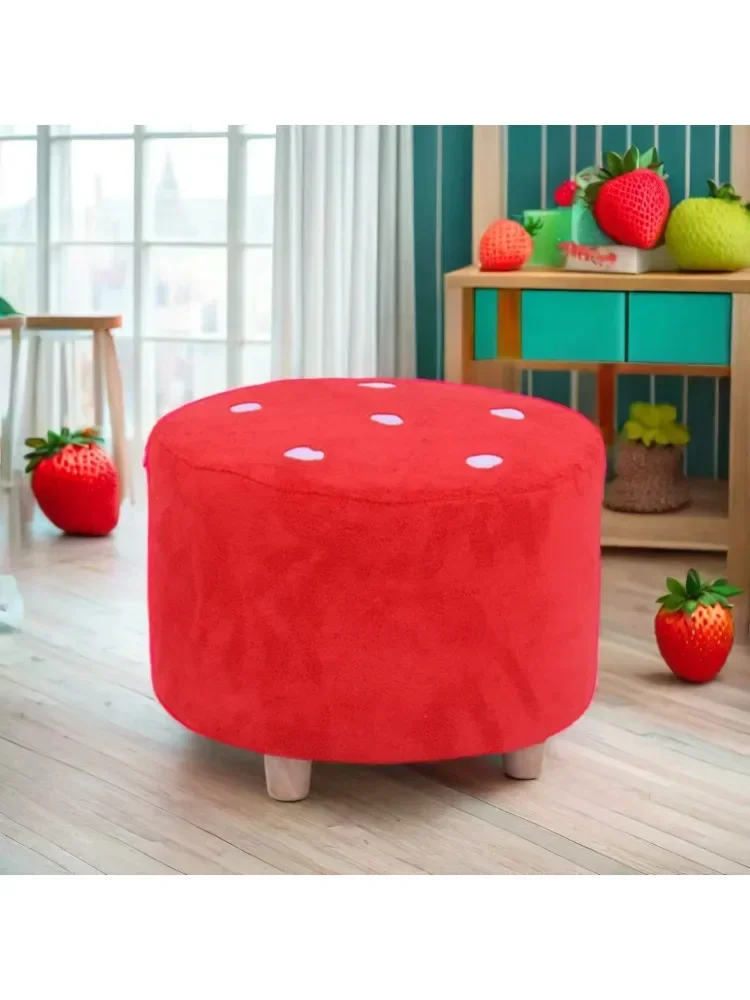 *S Strawberry Kids Stool Cute Plush Kids Sofa Comfortable Warm Stylish Furniture For Kindergarten Bedroom