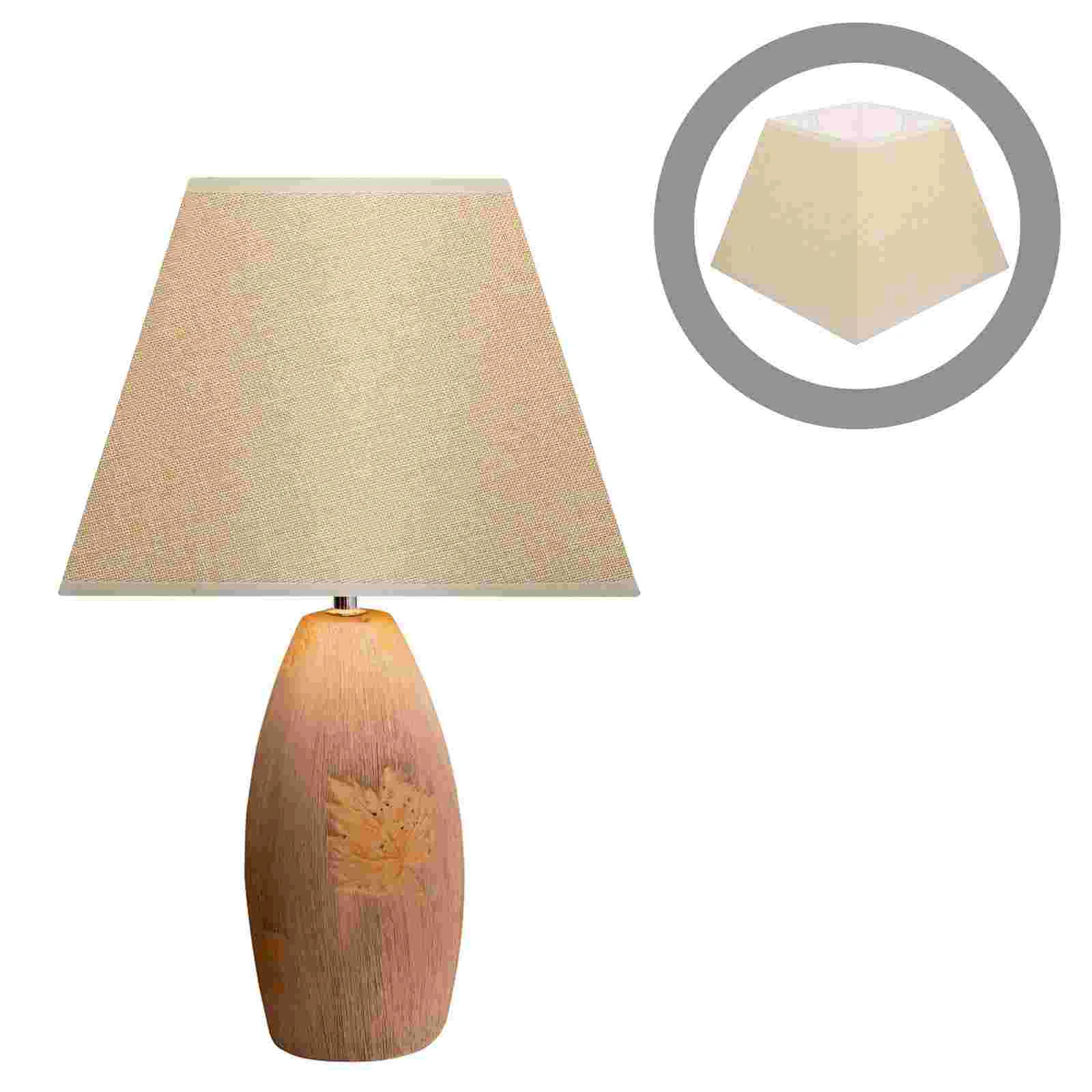 

Square Linen Shade Lamp Accessory Floor Light Bulb Shades for Desk Cloth Bedside Metal Decorative Headboard