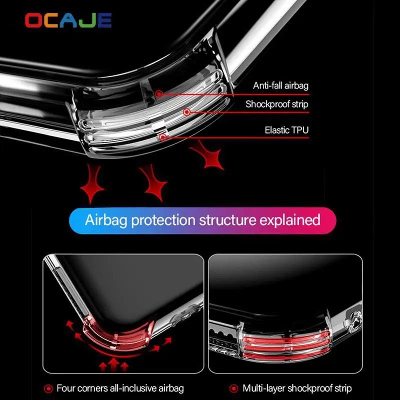Clear Shockproof Crossbody Lanyard Case - Transparent Soft TPU Silicone Cover