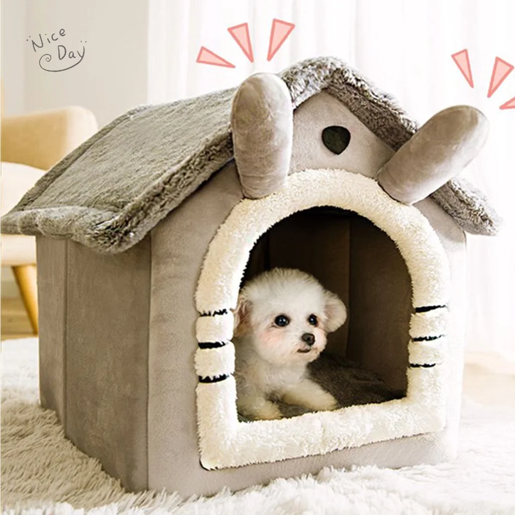 Foldable Pet Bed for Cats And Dogs Removable Washable Indoor Cat Nest Kennel House with Sleeping Area for Small Dogs And Cats