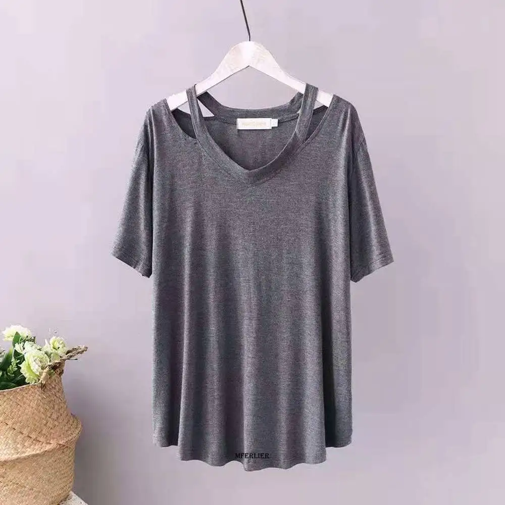 

Plus Size 6XL 150kg Women Short Sleeve T Shirt Women Loose V Neck T Shirt Large Size Tops Tees for Women