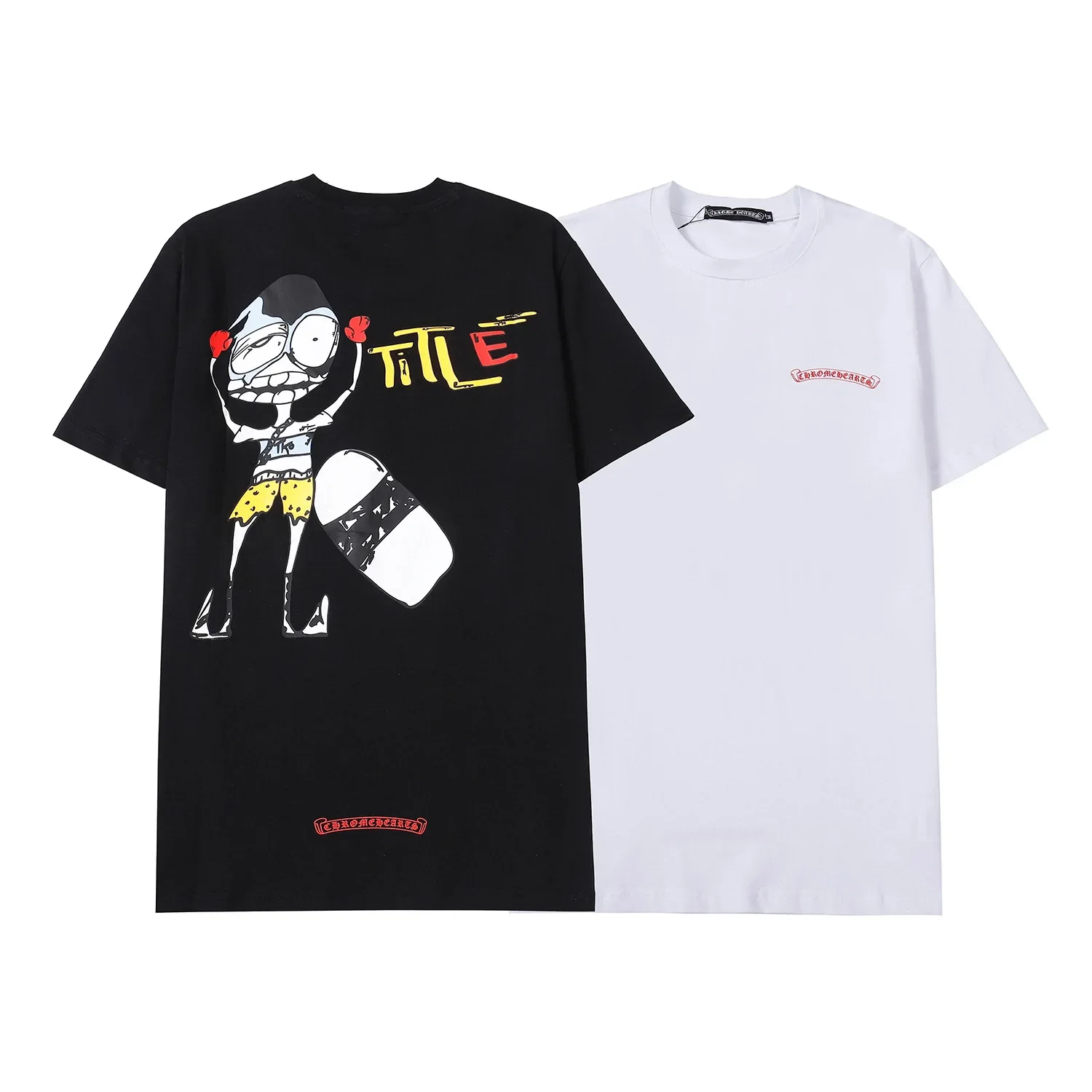 

Fashion New Chrome Hearts Cartoon Fashion Print Pure Cotton Short sleeved T-shirt Luxury