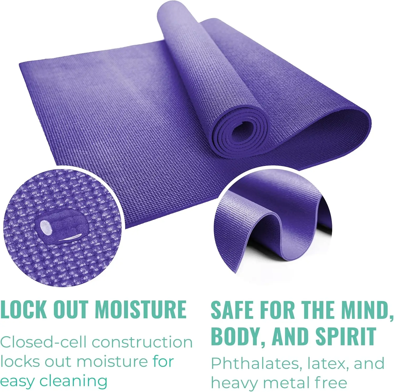 10 Non Slip Yoga Mats (68" x 24" x 4mm) and 10 6ft D-Ring Yoga Straps, Yoga Accessories for Schools and Studios