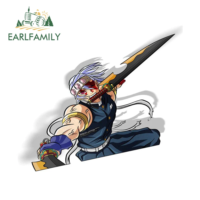 

EARLFAMILY 13 см x 11,7 см для удзуй Тенген, наклейки на автомобиль, рассекающий демонов, окклюзия, стирание в багажнике, шлем, Декор