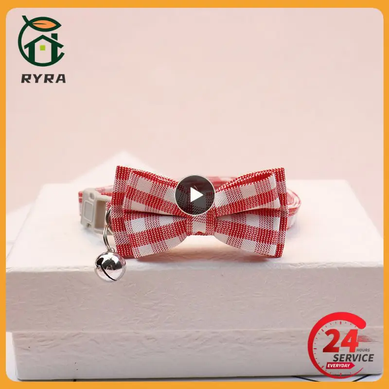 

1PCS Plaid Print Pet Puppy Dogs Adjustable Bow Tie Collar Necktie Bowknot Checkered Bowtie Holiday Wedding Decoration