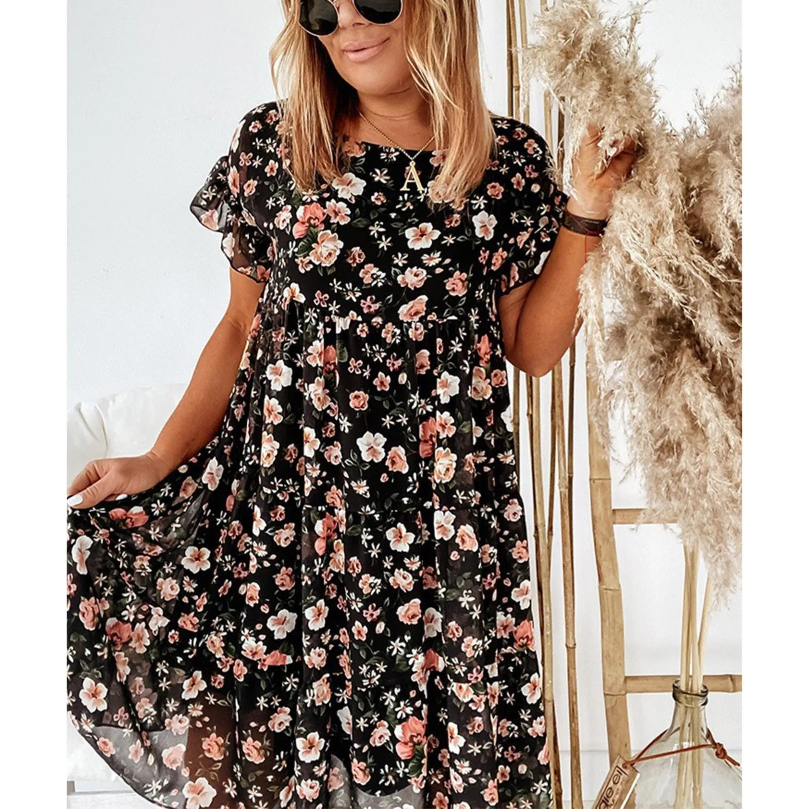 Robe Balançoire Miss Faceless Col Découpé - Olive Taille UK 24-26 Neuve Avec étiquettes