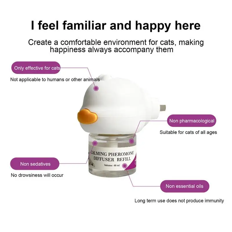 Cat Pheromones Calming Diffuser Cat Pheromone Plug-In Relaxants Start Kit 30-Day Refill Calming Spray For Calm Relaxing