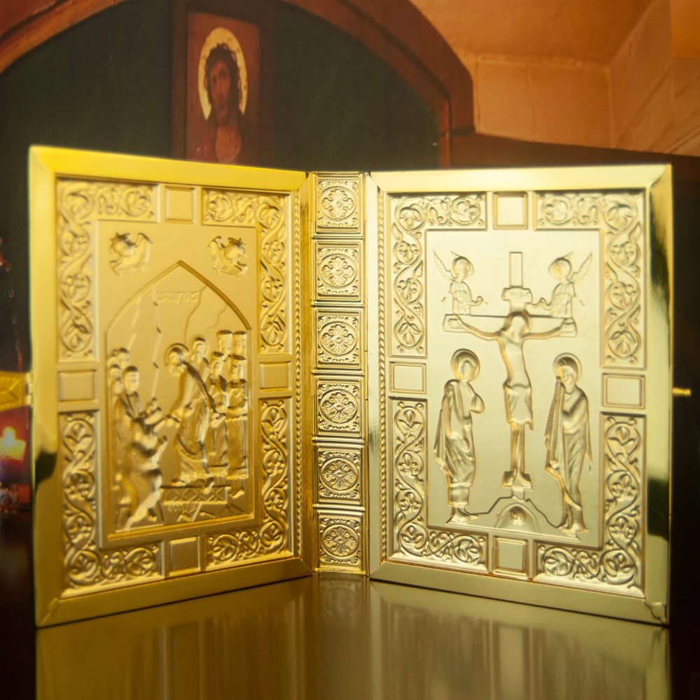 Ost orthodoxe heilige Schriften Gospel Buchcover für die Kirche mit hochwertiger Handarbeit und Vergoldung – Detail 12