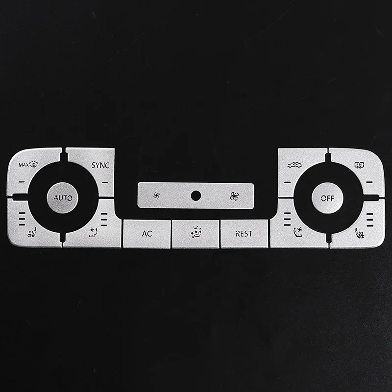

Aluminum Air Conditioning Button Stickers for Volkswagen Touareg 2013-2018 Silver Car Interior Accessories