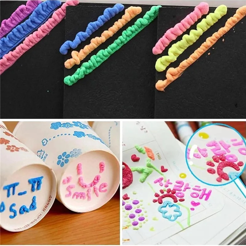 6 PCs/Set Magic Popcorn Pens Puffy 3D Art Puffy Paint Pens for Greeting  Birthday Cards Kids DIY Bubble Markers Stationery Gifts - AliExpress