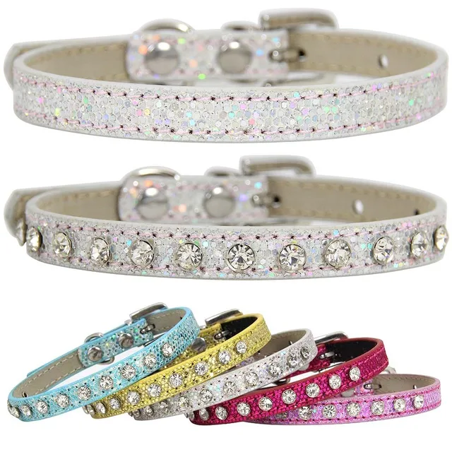 Super Shining Diamond Rhinestone Cat Collar Puppy Baby Dog Cat Collar Leather Strap Kitten Accessories Adjustable Cat Necklace Super Shining Diamond Rhinestone Cat Collar Puppy Baby Dog Cat Collar Leather Strap Kitten Accessories Adjustable Cat Necklace