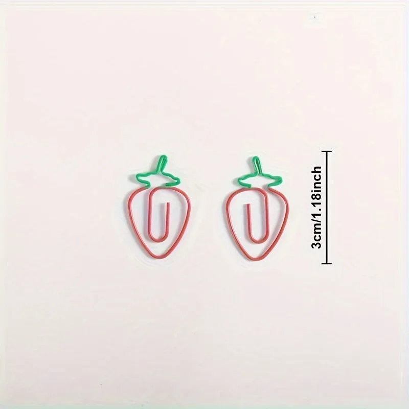 5pcs Strawberry Paper clip, cute office daily accessories