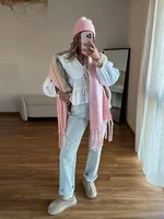 بيتر بان طوق قميص للنساء ، قمم طويلة الأكمام ، بسيطة الترفيه الدانتيل يصل بلوزة ، كل مباراة الشارع الشهير ، أنيقة وعصرية 1