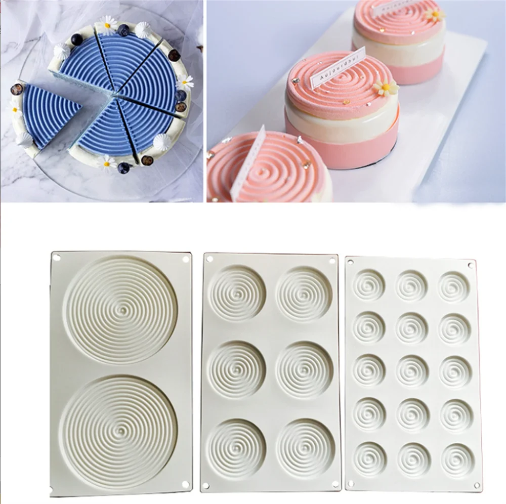 Spiral Shape Silicone Mold for 3D Cakes, Mousse, and Pastry Creations