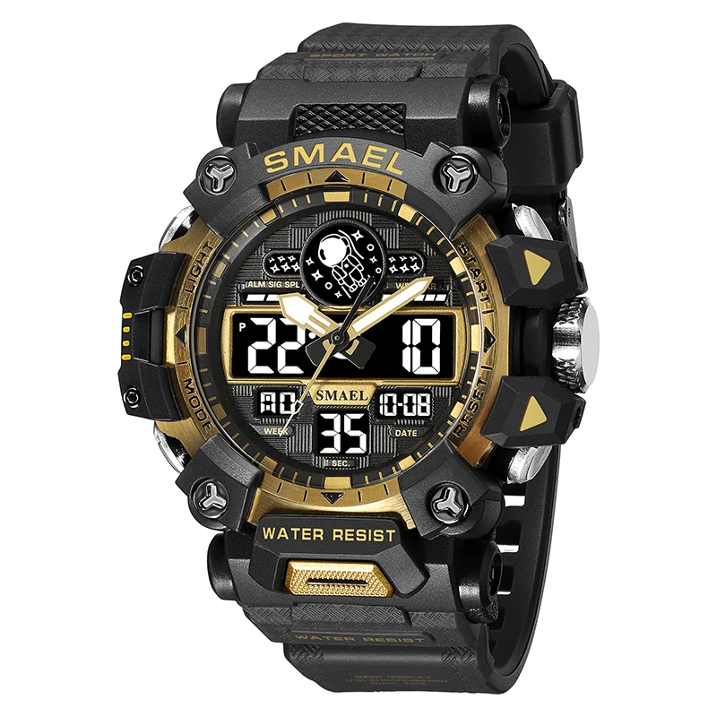 Classic Brand Men for Sports Watch Dual Display Analog Digital LED Electronic Quartz Watches Waterproof Swimming Military tlv3202aidr tlv3202ai tl3202 soic 8 analog comparators dual 40ns micro pwr rri comparator amplifier ics brand new original