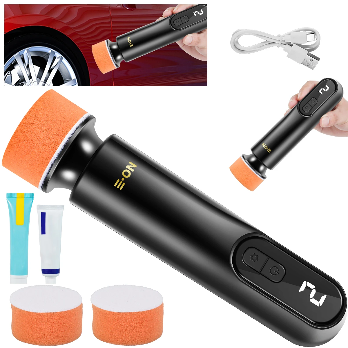 Portable Electric Car Buffer 12000rpm USB Rechargeable