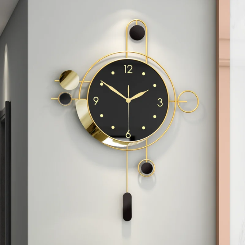 Modern Luxury Giant Wall Clock Modern Design Silent Gold Round Wall