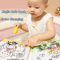 Baby Magic Bath Books with Pen Waterproof Color Changing Bathtub Toys Floating Educational Bath time Toy Books for Toddlers 2