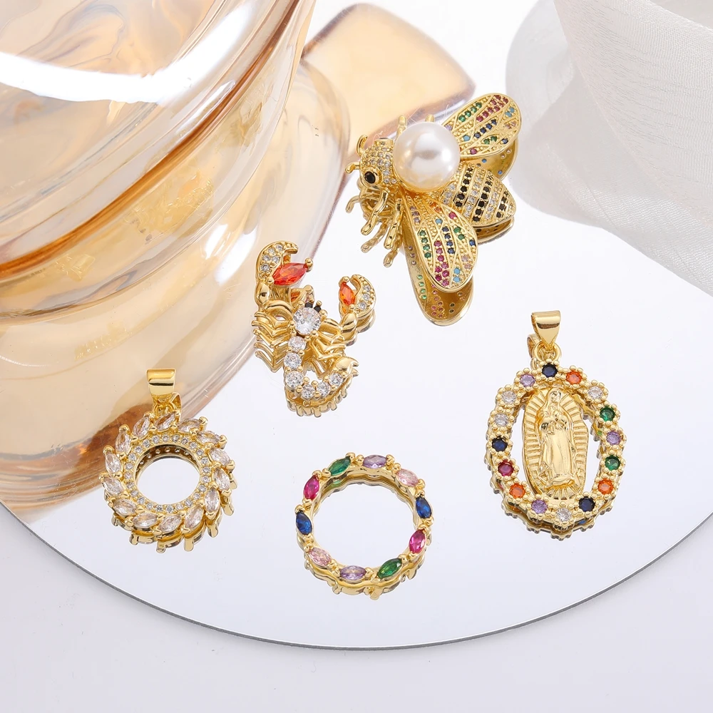 Juya 18K Real Gold Plated Star Of David Dragonfly Leopard Head