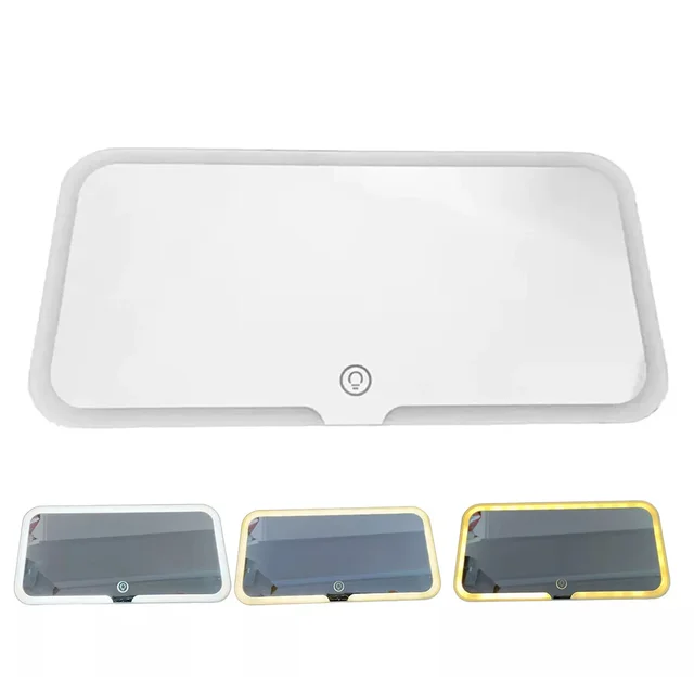 Intelligent Touch LED Mirror Rechargeable Makeup Mirror Size 23.5*12.7cm Car Vanity Mirror 600 MAh Lithium Battery Compact Size 5