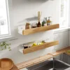 Wooden Kitchen Shelves，Kitchen Spice Rack，Wall-Mounted Punch-Free, Wall wood Storage Shelf， kitchen organizer  corner shelf 1