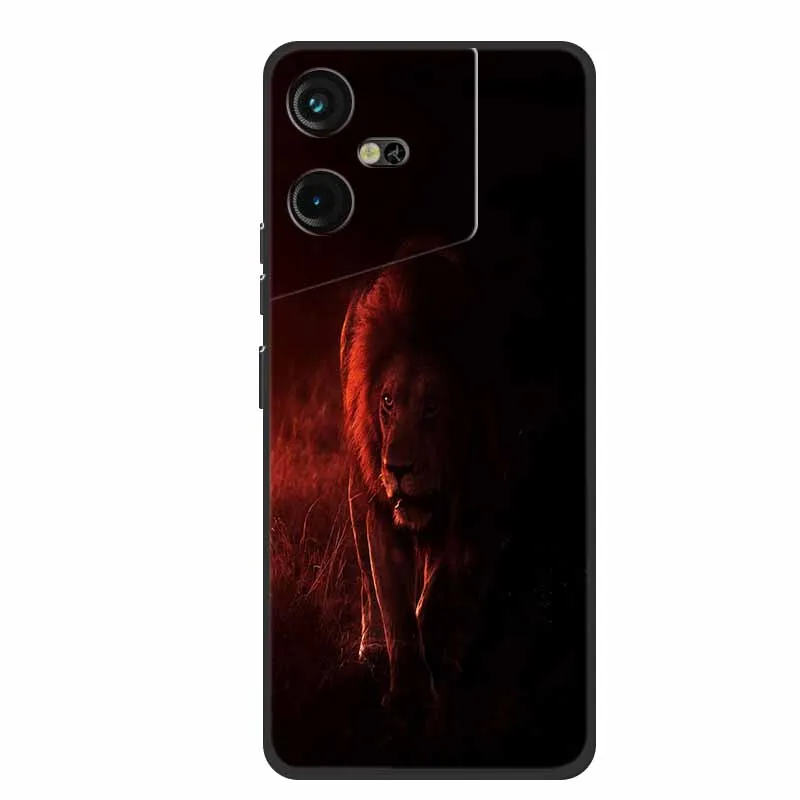 Luxury Soft Silicone TPU Phone Back Cover with Animal Wolf Design