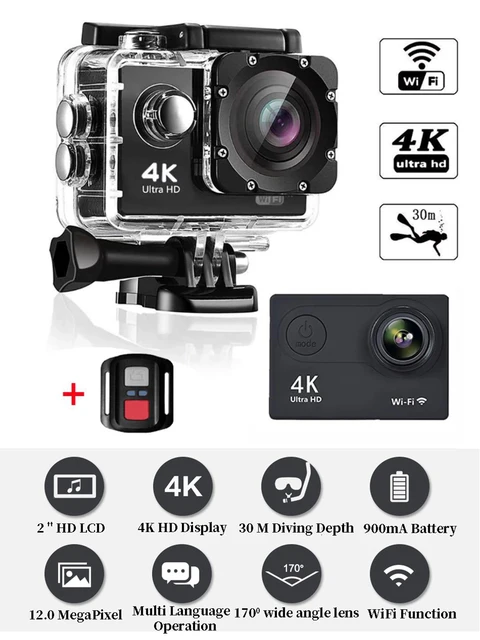 Action Outdoor Sport Camera H10 Ultra Hd 4k 16mp Wifi 2.0-inch Screen 170d  Underwater 30m Go Waterproof Pro Helmet Video Cameras - Sports & Action  Video Cameras - AliExpress