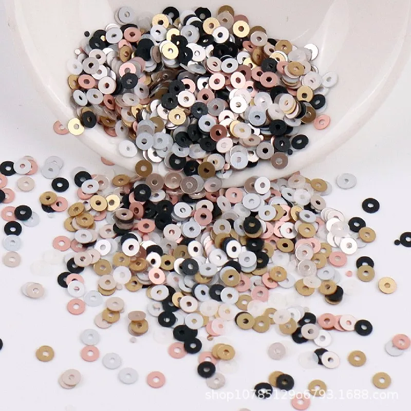 Round French Embroidery Frosted Beads - Matte Sequin Collection, Handmade DIY Jewelry Accessories Wholesale