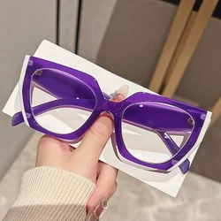 Chic Women's Cat Eye Reading Glasses - Stylish Purple, Anti - Blue Light, Full Rim Square Frame - 400 (Purple)