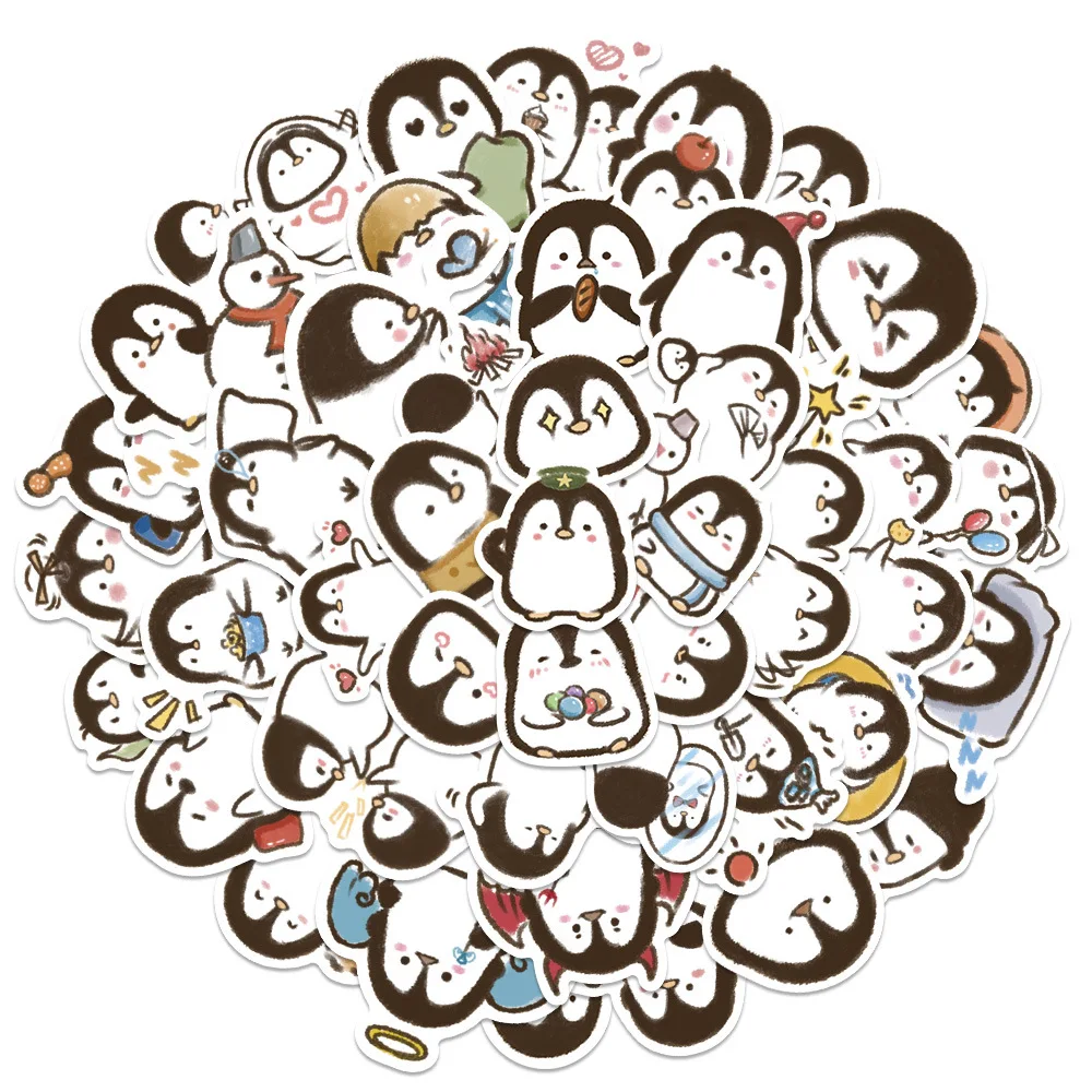 10/30/50PCS Penguin Graffiti Stickers Animal Cartoon Waterproof Removable LuggageCar Notebook iPad Graffiti Decoration Wholesale coloring book for adults animal flower fruit insect themed painting coloring book hand drawn graffiti book for children