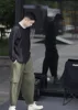 Miyake Pleated Man Loose Cargo Pants Nine-point Pants Fashion Casual Streetwear Miyake Pants 4