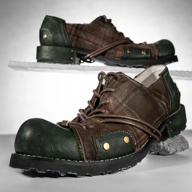 

Vintage Oxford Shoes Platform Shoes Casual Design Men Loafers Comfort British Style Single Layer Leather Dress Business Shoes