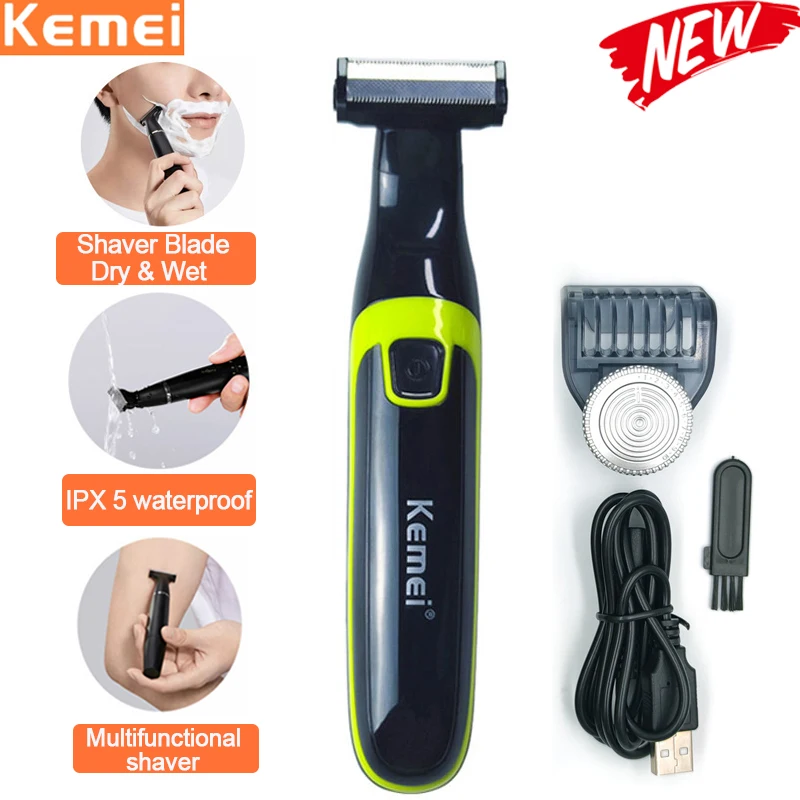 Kemei Electric Shaver For men's Electric Pubic Razor Hair Trimmer Body