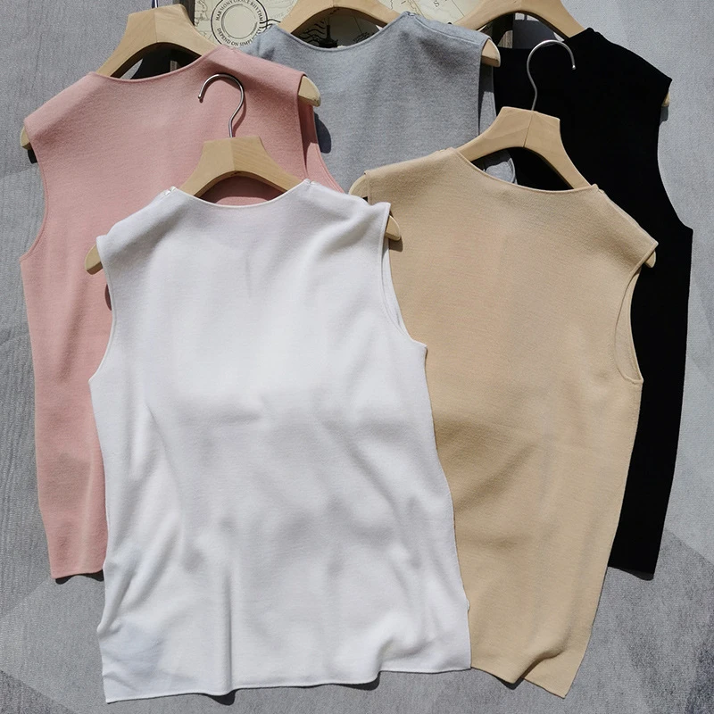 

Women Simple and Versatile Round Neck Sleeveless Knitted Vest 2023 Spring and Summer New Style