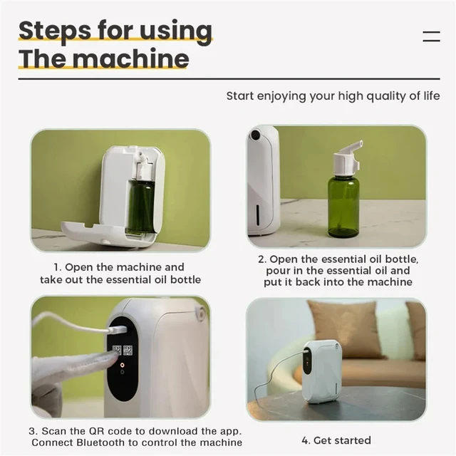 Aroma Diffuser Coverage 200m³ Scent Machine Fragrance Diffuser Essential Oil Diffuser For Home Fragrance Bluetooth APP Control 6