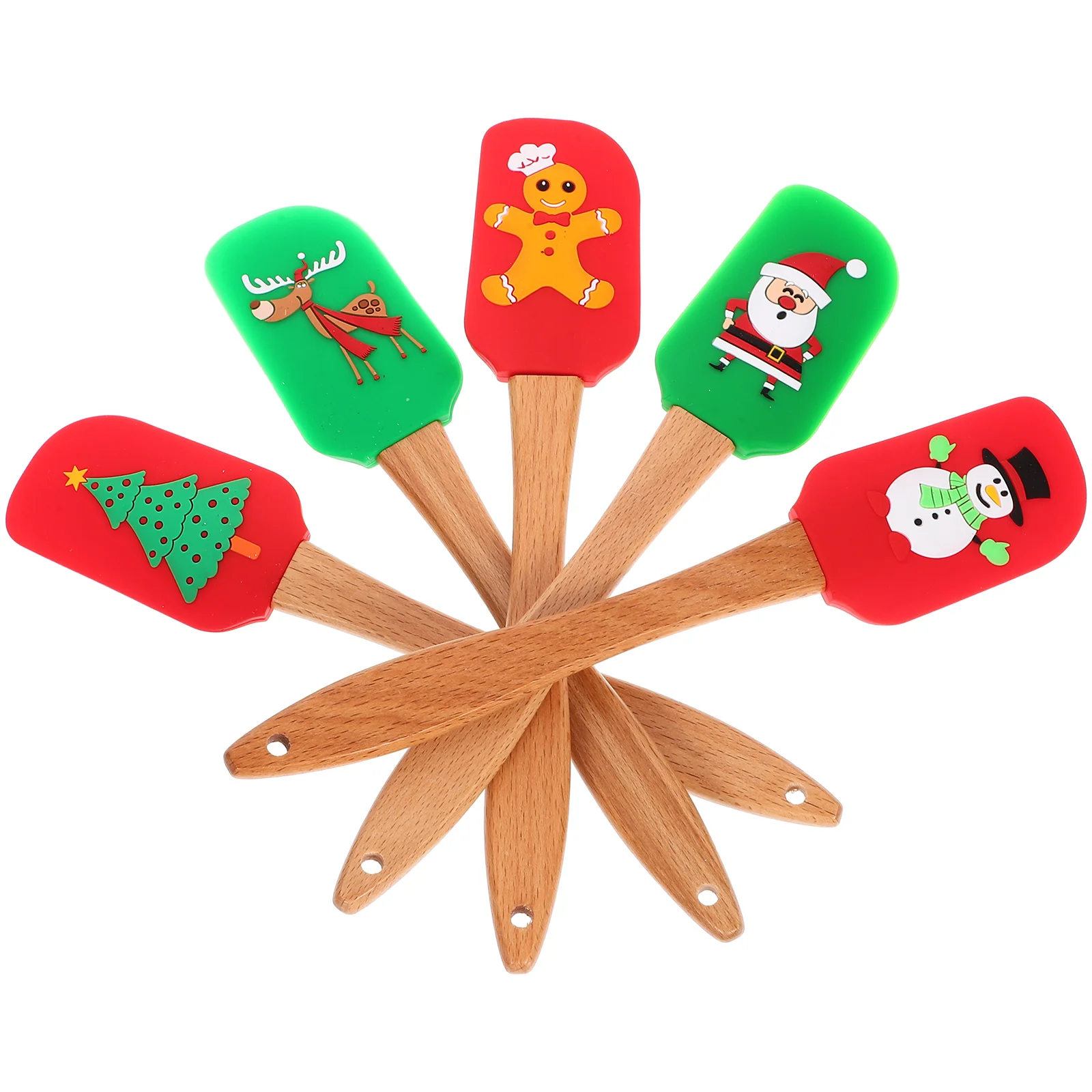

5Pcs Ergonomic Baking Spatulas Kitchen Baking Tools Household Baking Spatulas (Mixed Style)