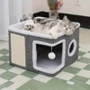 4-Season Multi-Level Cat House Heated Cat Bed for Indoor Cat Indoor Foldable Removable Cushion,Anti-Slip Base Winter Warmth Cave 4