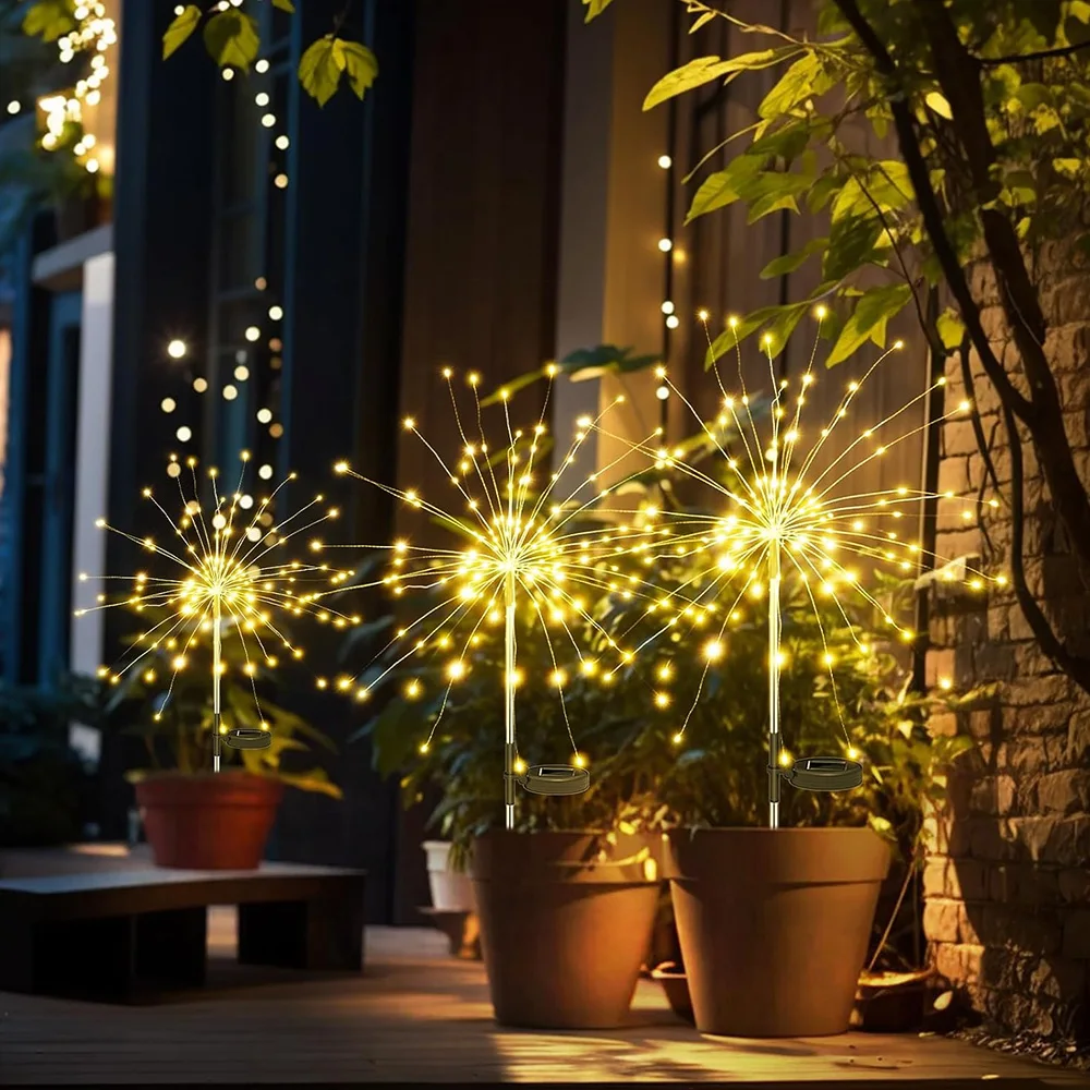 Solar Fireworks Lights - 8 Lighting Modes, IP65 Waterproof, Outdoor Festival Decorative Lights For Courtyard, Lawn, Garden, Path 5