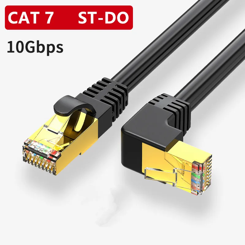 Ethernet Thin Cable RJ45 Cat7 6 Lan Cable SFTP RJ 45 Network Cable for Cat 7  Compatible Patch Cord 90 Degree Right Angle UP&Down