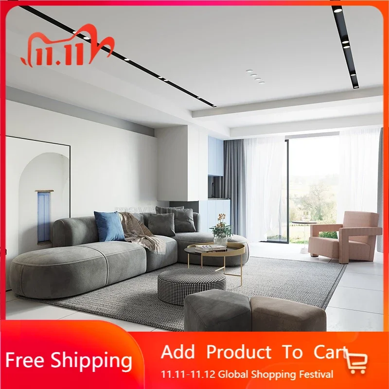 

Large Family Lazy Sofa Floor Simple Modern Upholstered Modern Couch Lounge Accent Sofa European Fauteuils Salon Room Decor