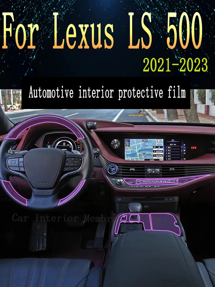 

For Lexus LS 500 2021-2023 Gearbox Panel Dashboard Navigation Automotive Interior Protective Film TPU Transparent Anti-Scratc