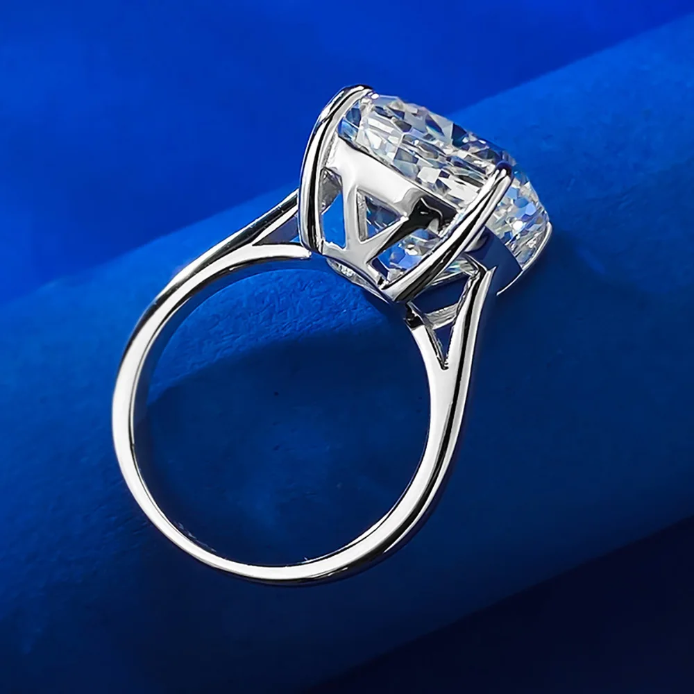 Original Ice Cut 6ct 12*14mm White G High Carbon Diamond Rings for Women 925 Sterling Silver Engagement Ring Party Fine Jewelry 5