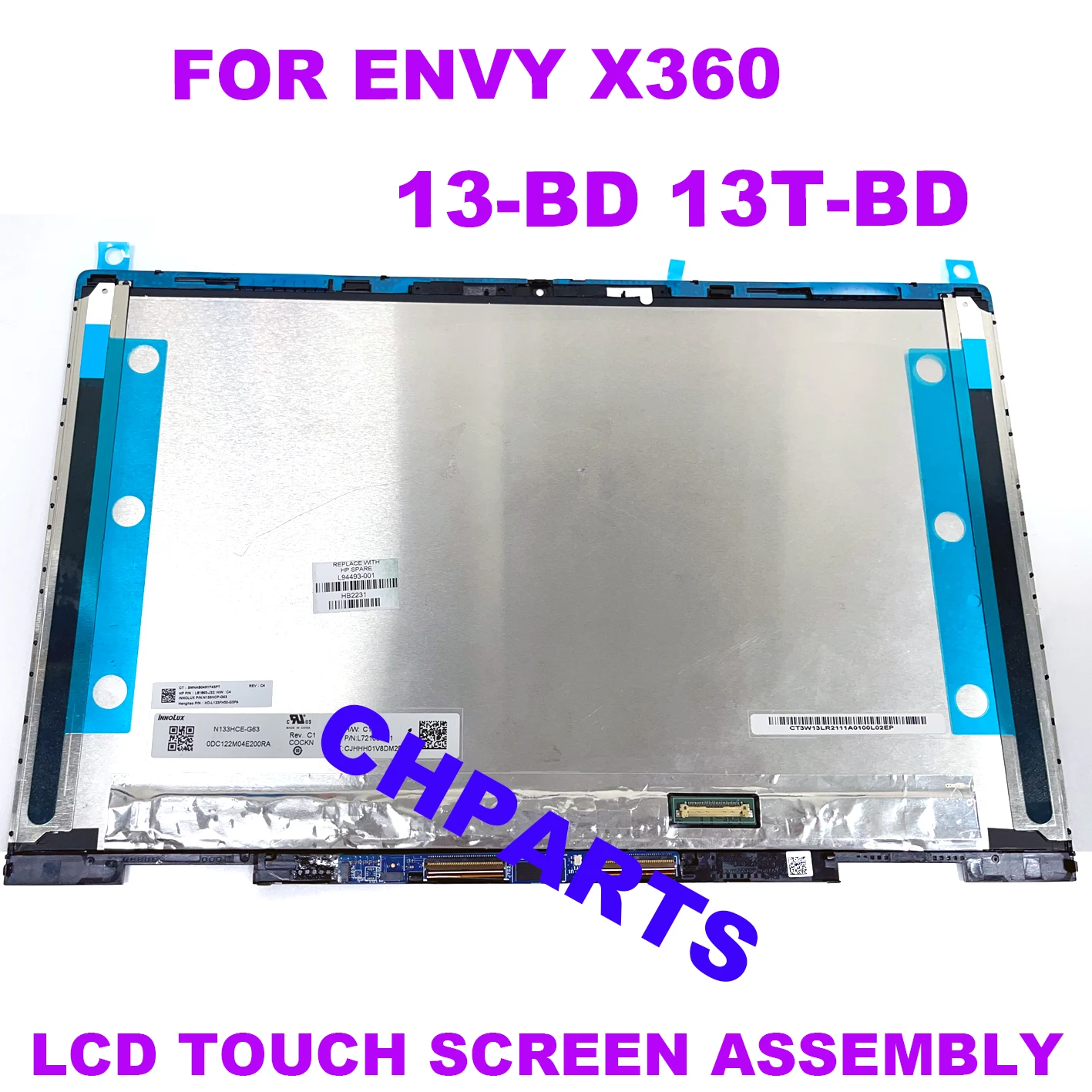 

13.3" For HP ENVY X360 13-bd 13T BD M44568-001 FHD 1080P LCD Touch Screen Laptop Replacement Assembly Display Panel N133HCE-G63