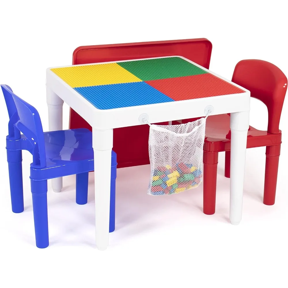 white-blue-red-kids-2-in-1-plastic-building-blocks-compatible-activity-table-and-2-chairs-set-square-toddler