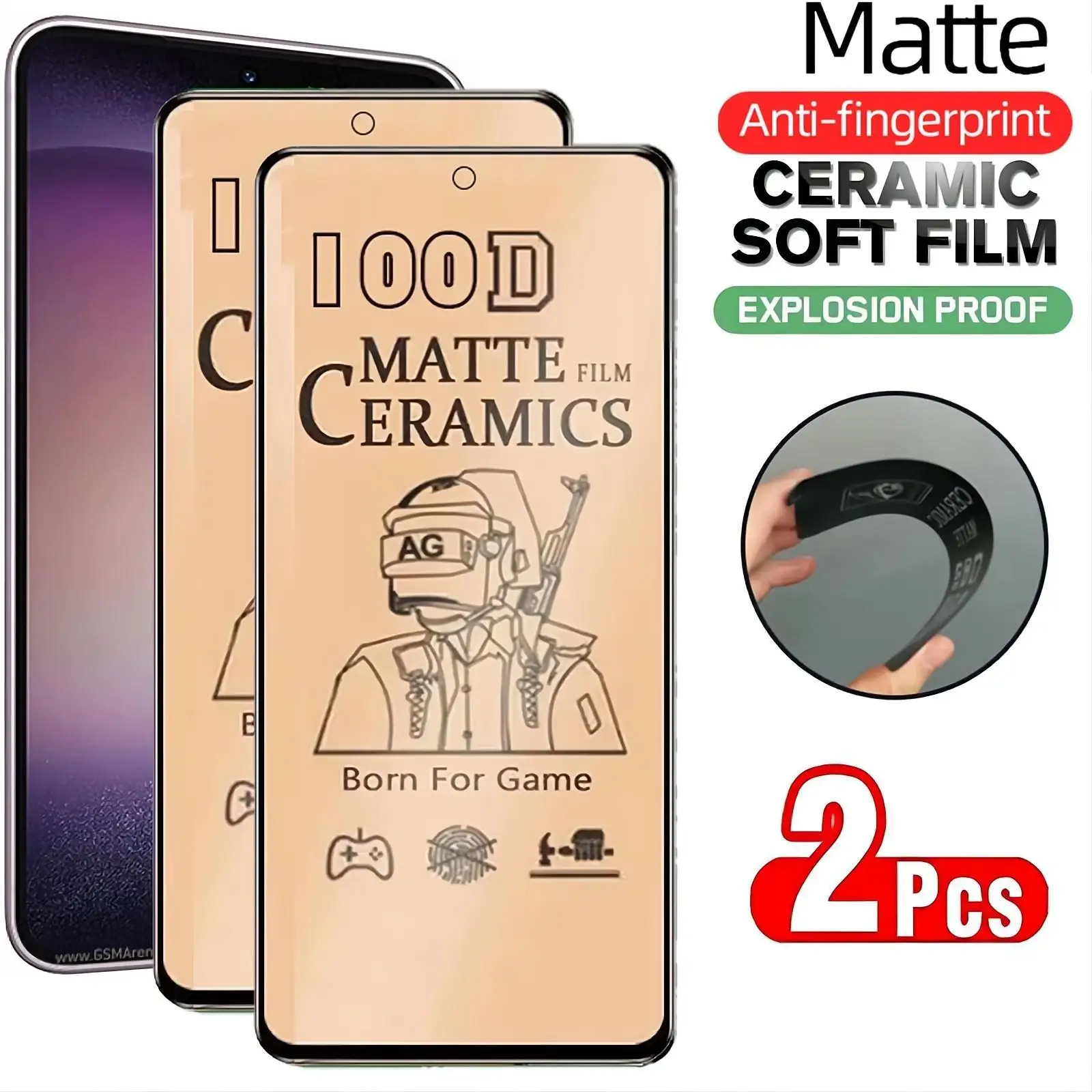 2PCSMatteCeramicFilmScreenProtectorForSamsungS23S22S21S20