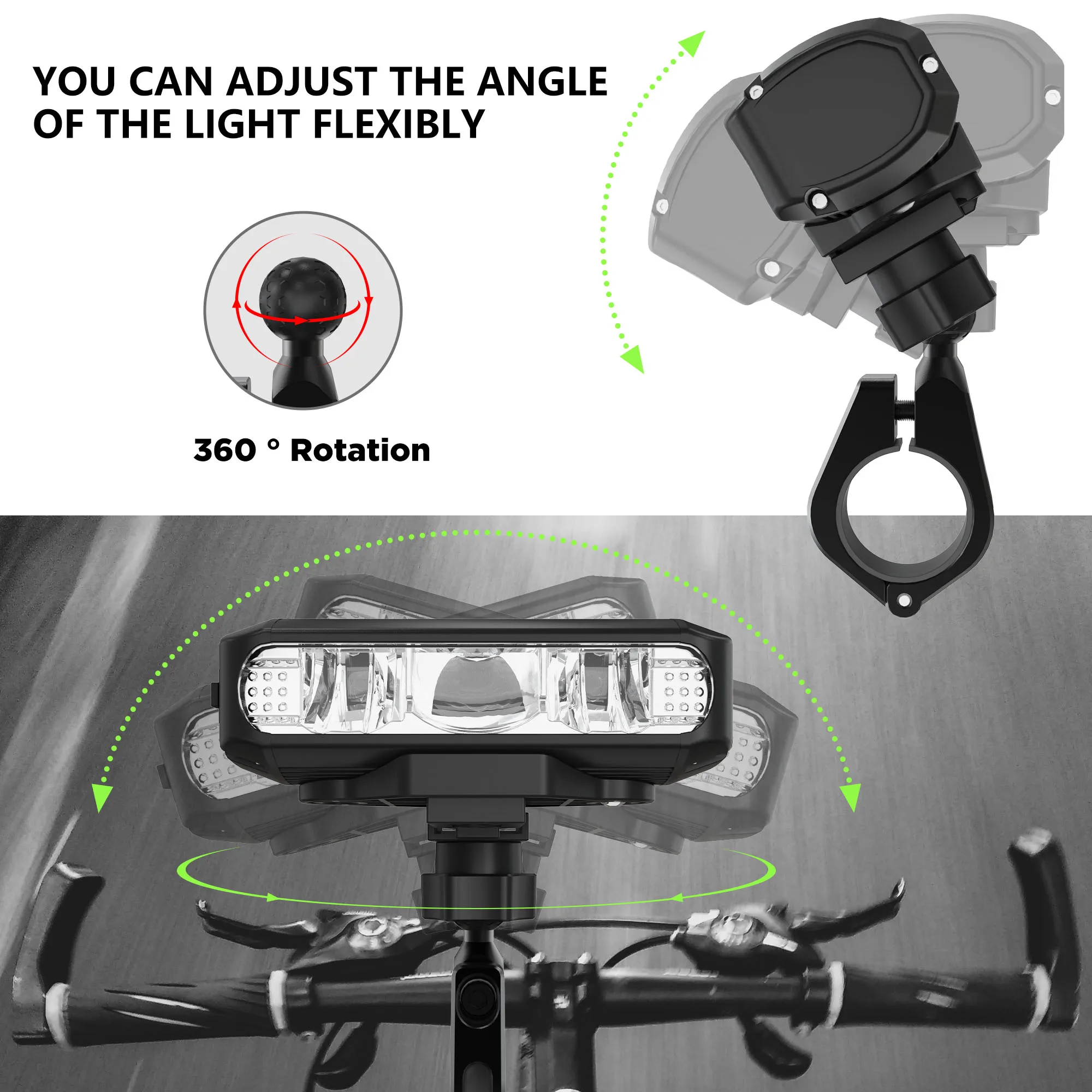 AKALATE  Ʈ Ʈ, USB C  LED  Ʈ, 1200 , 4000mAh Ŭ , ȸ MTB   
