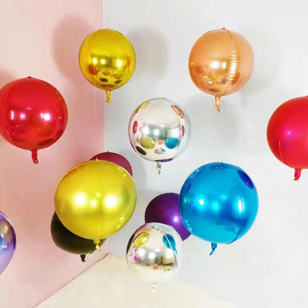 

2pcs 4D10 "18" 22 "Round Gold Foil Balloons Wedding Decoration Air Ball Birthday Party Holiday Arrangement Supplies