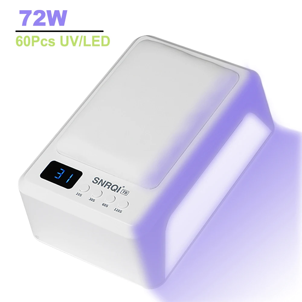 New 72W Nail Polish Dryer Lamp With Hand Pillow For Nails Art Two Hands Arm Rest Pillow Secadora de uñas UV Led Nail Lamp 3